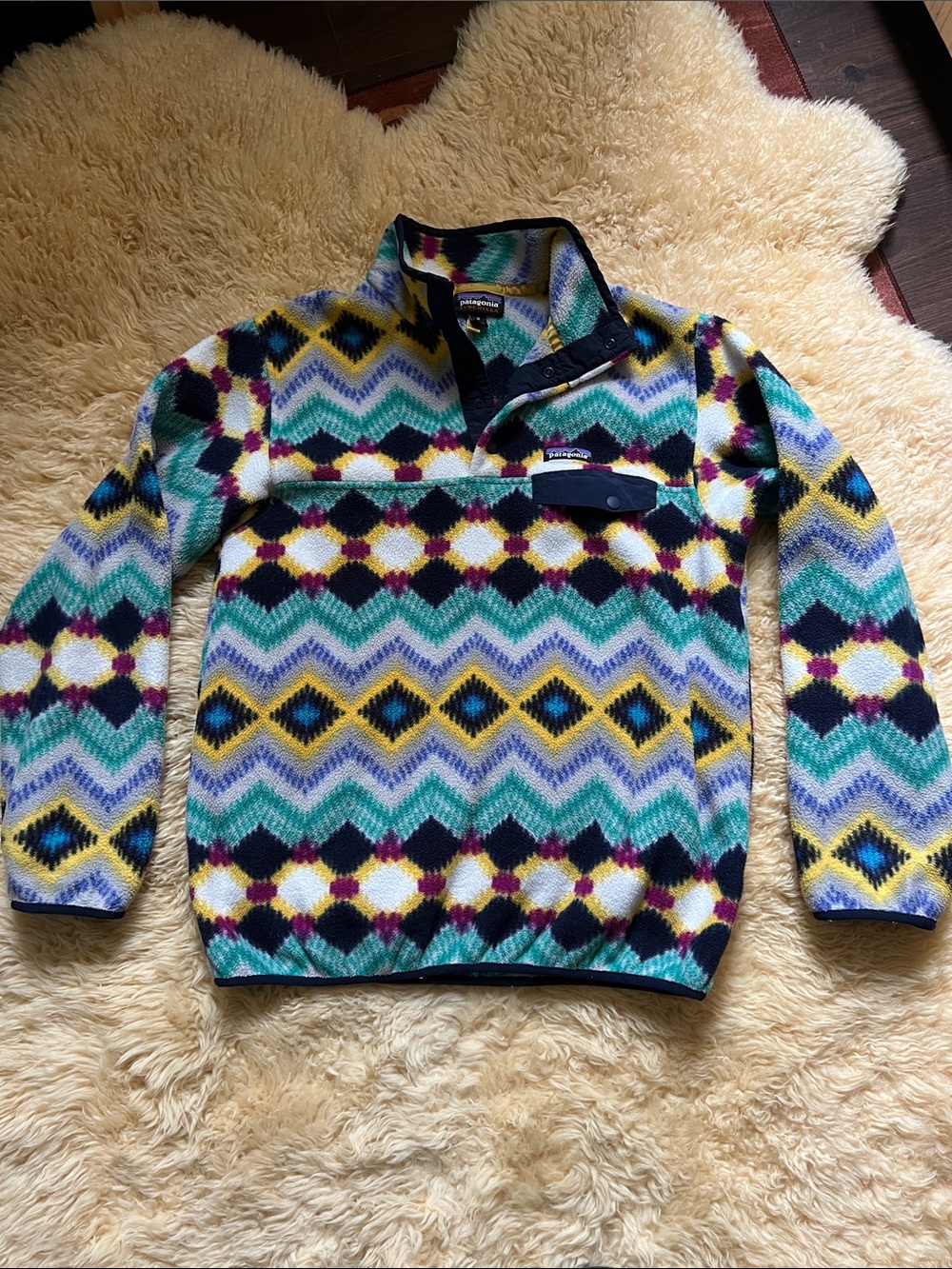 Patagonia Synchilla Zip-Up Fleece Pullover - Geometric Print